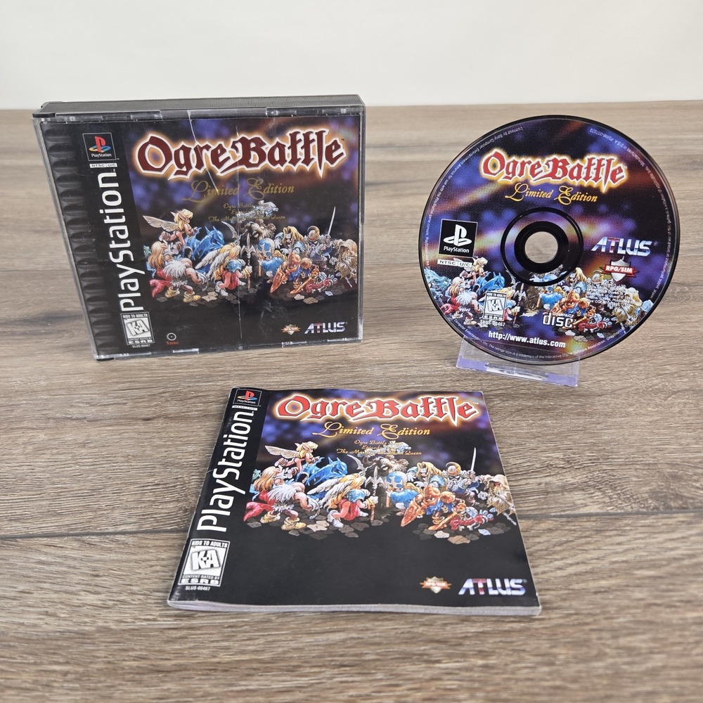 Ogre Battle: Limited Edition PlayStation 1 PS1 Resurfaced w/ Manual - No Map
